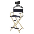 Foldable Stool with Head Rest, Portable Camping Chair, Supports Up to 300 Lbs, Gold L29797
