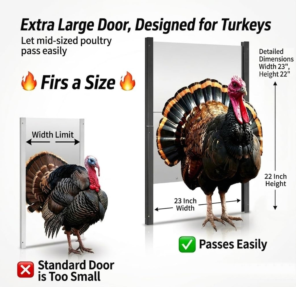 Automatic Turkey Coop Door 22 x 23 in Aluminum R3131
