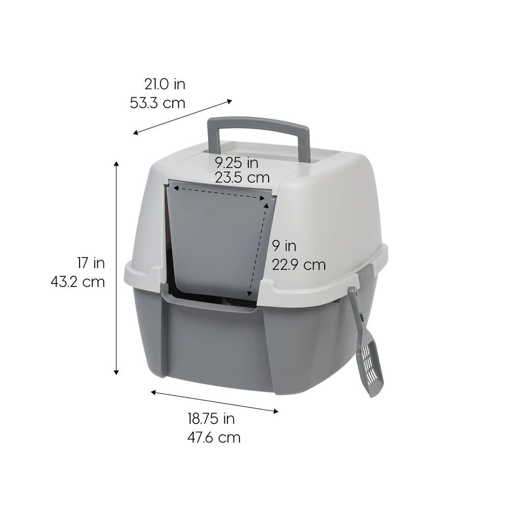 Large Front Door Cat Litter Box Gray B944
