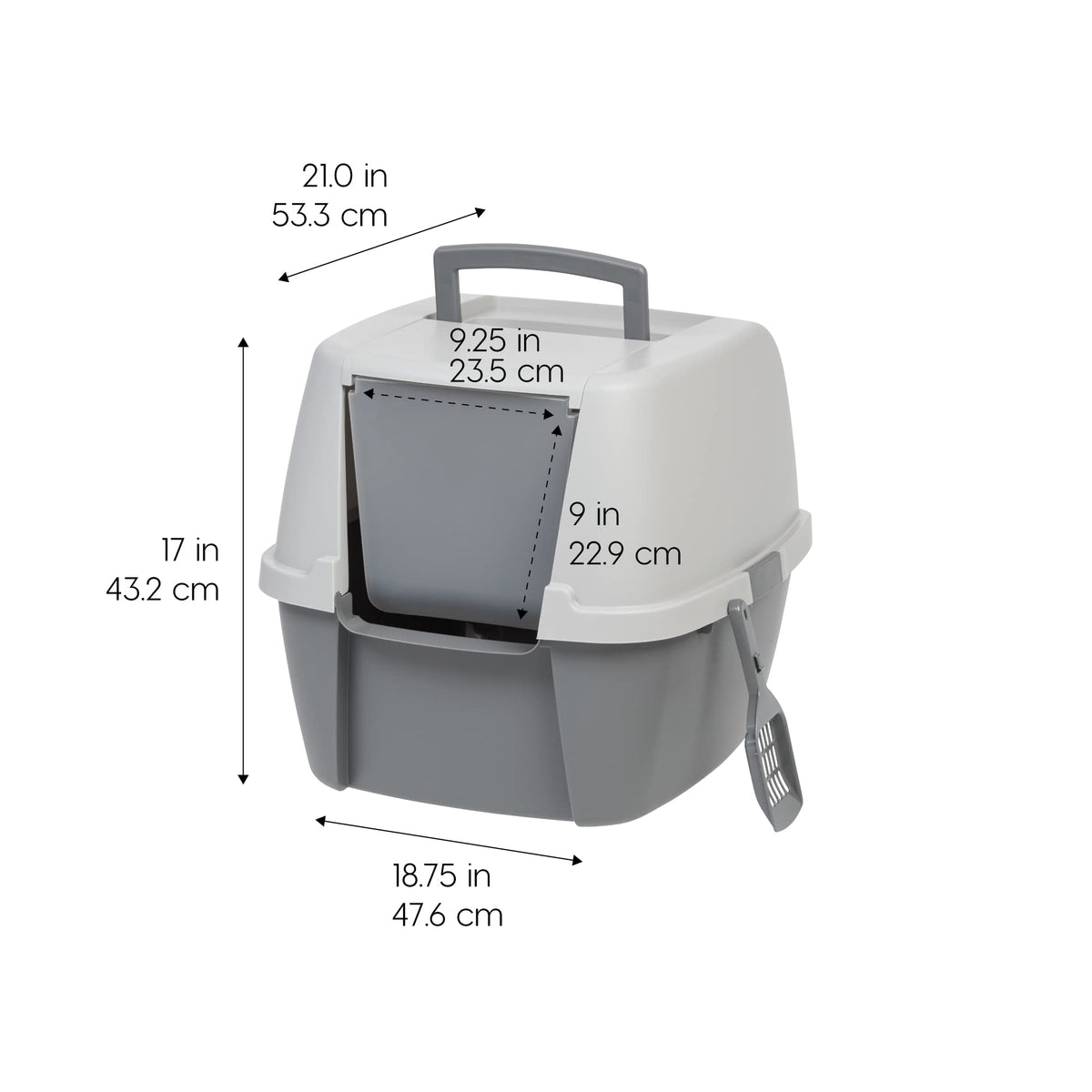 Large Front Door Cat Litter Box Gray B944
