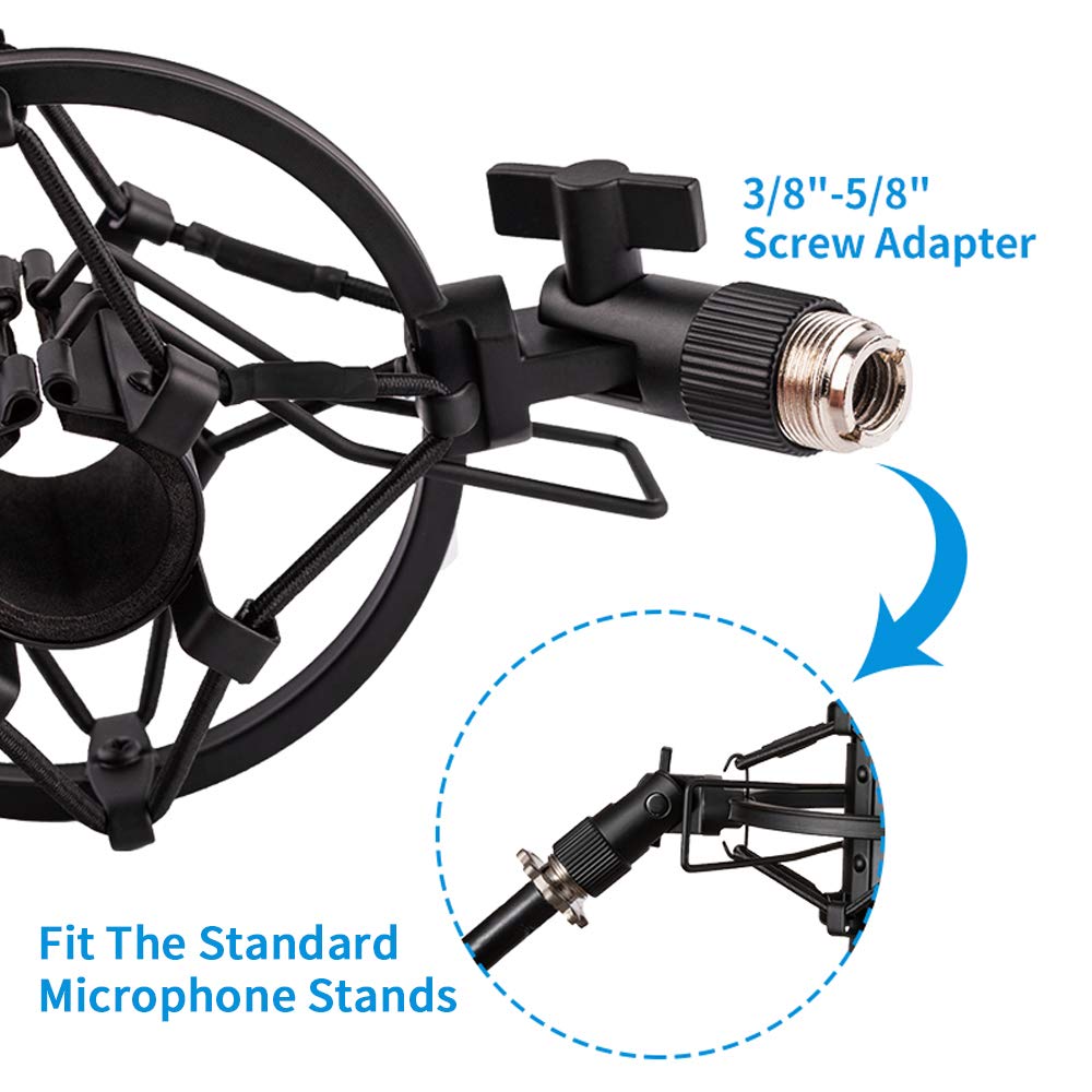Microphone Shock Mount Holder Clip Anti-Vibration 22mm-26mm E72999
