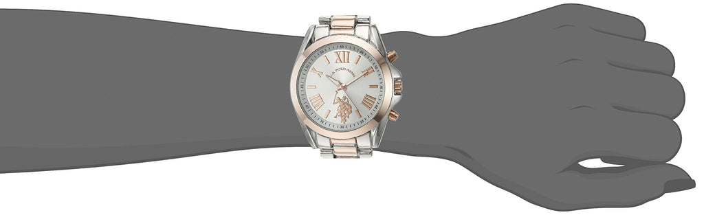 Two-Tone Analog Watch with Silver Dial and 41mm Metal Case N474