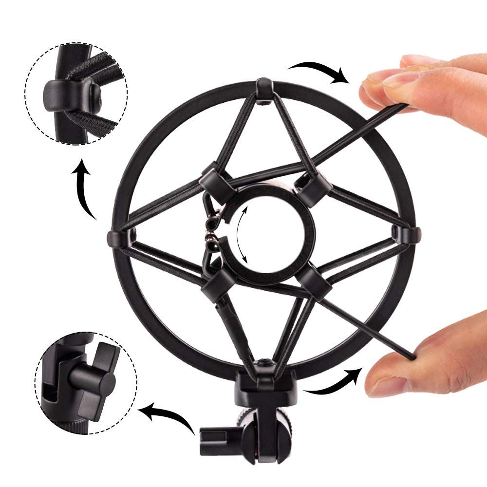 Microphone Shock Mount Holder Clip Anti-Vibration 22mm-26mm E72999