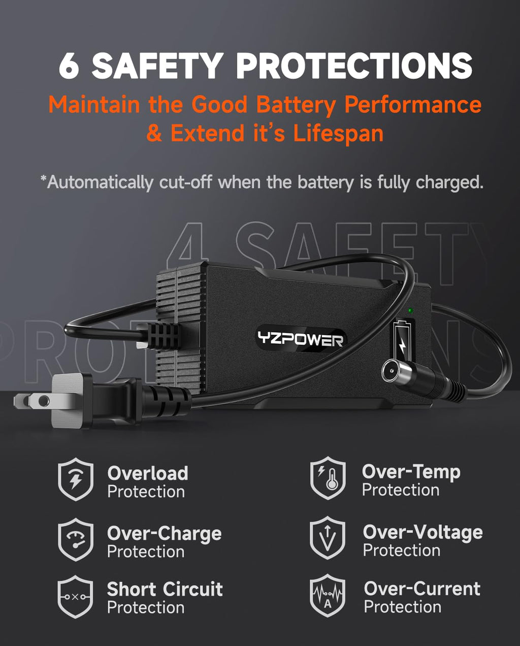 42V 5A Scooter Charger RCA Round Charging Port U3111