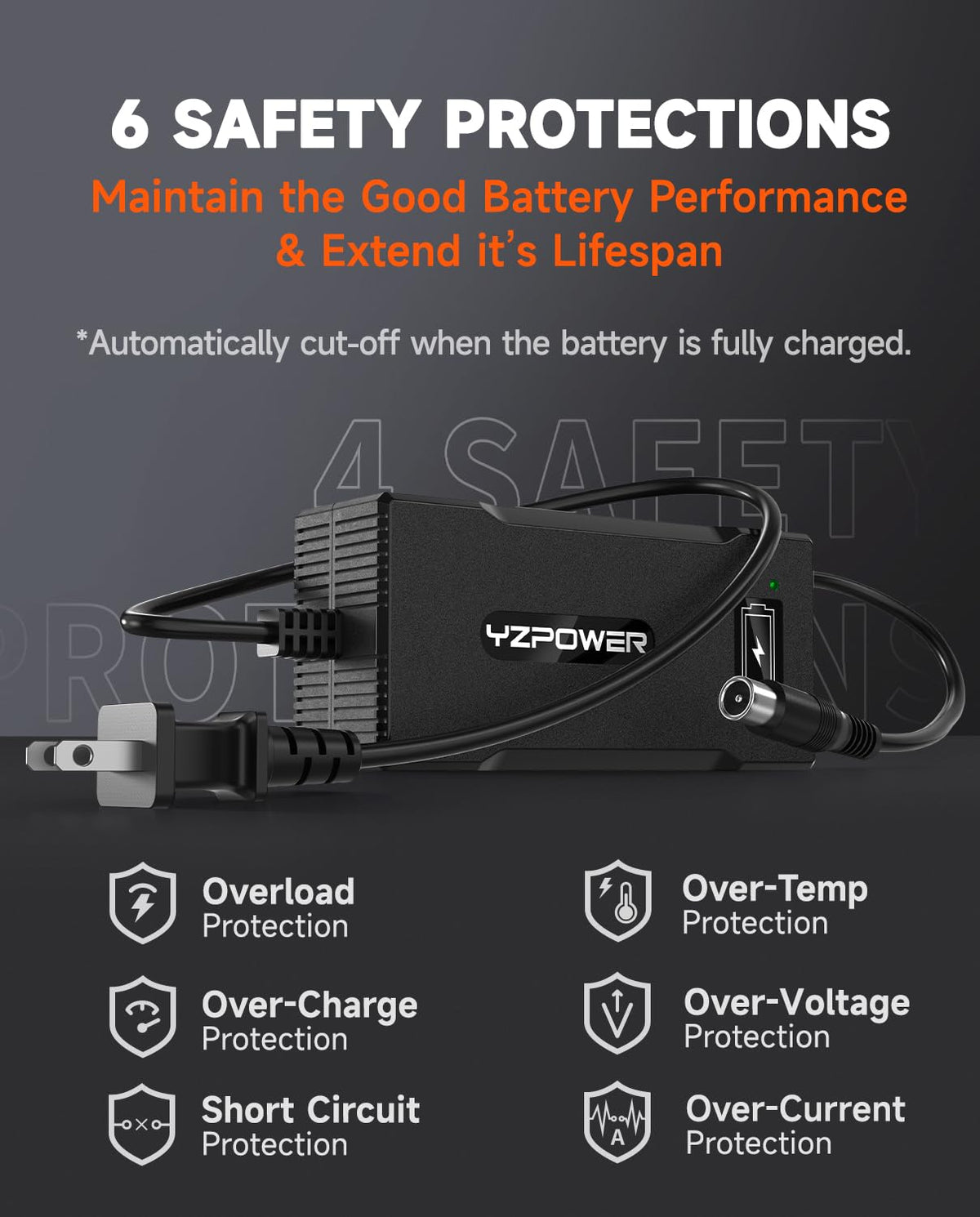 42V 5A Scooter Charger RCA Round Charging Port U3111