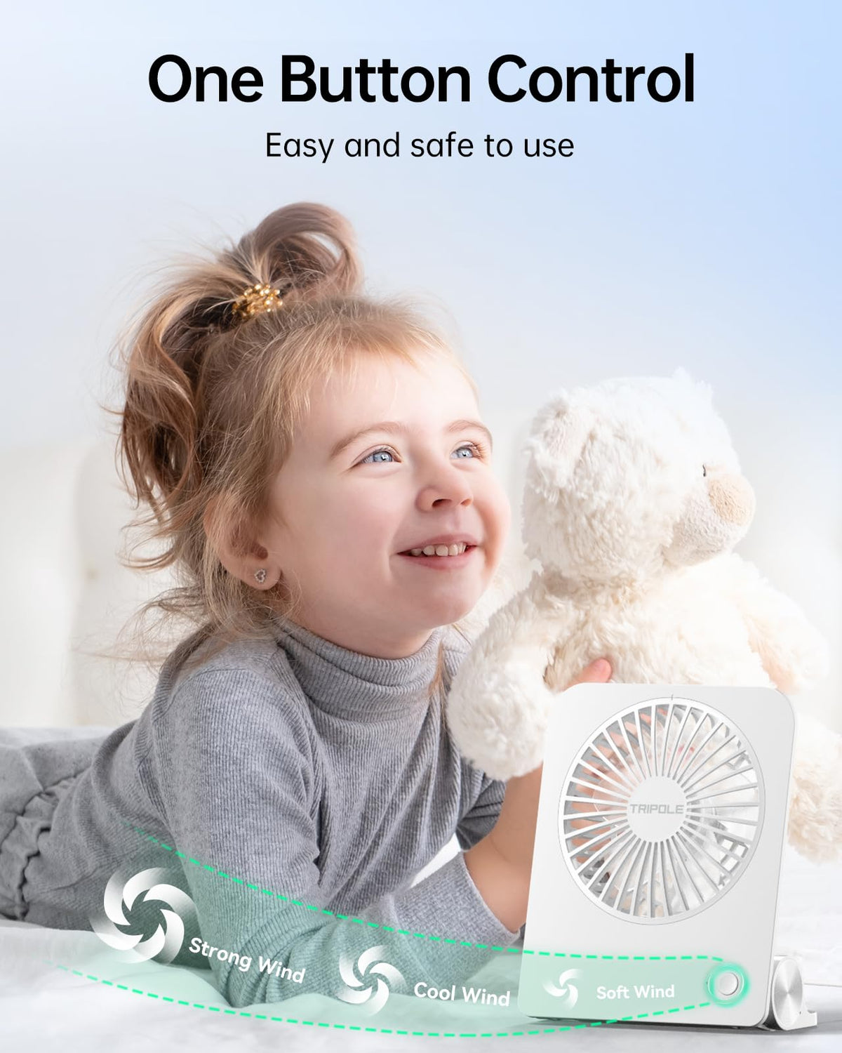 Small Portable Desk Fan 2000 mAh Rechargeable Battery 4.5 Inch N7985