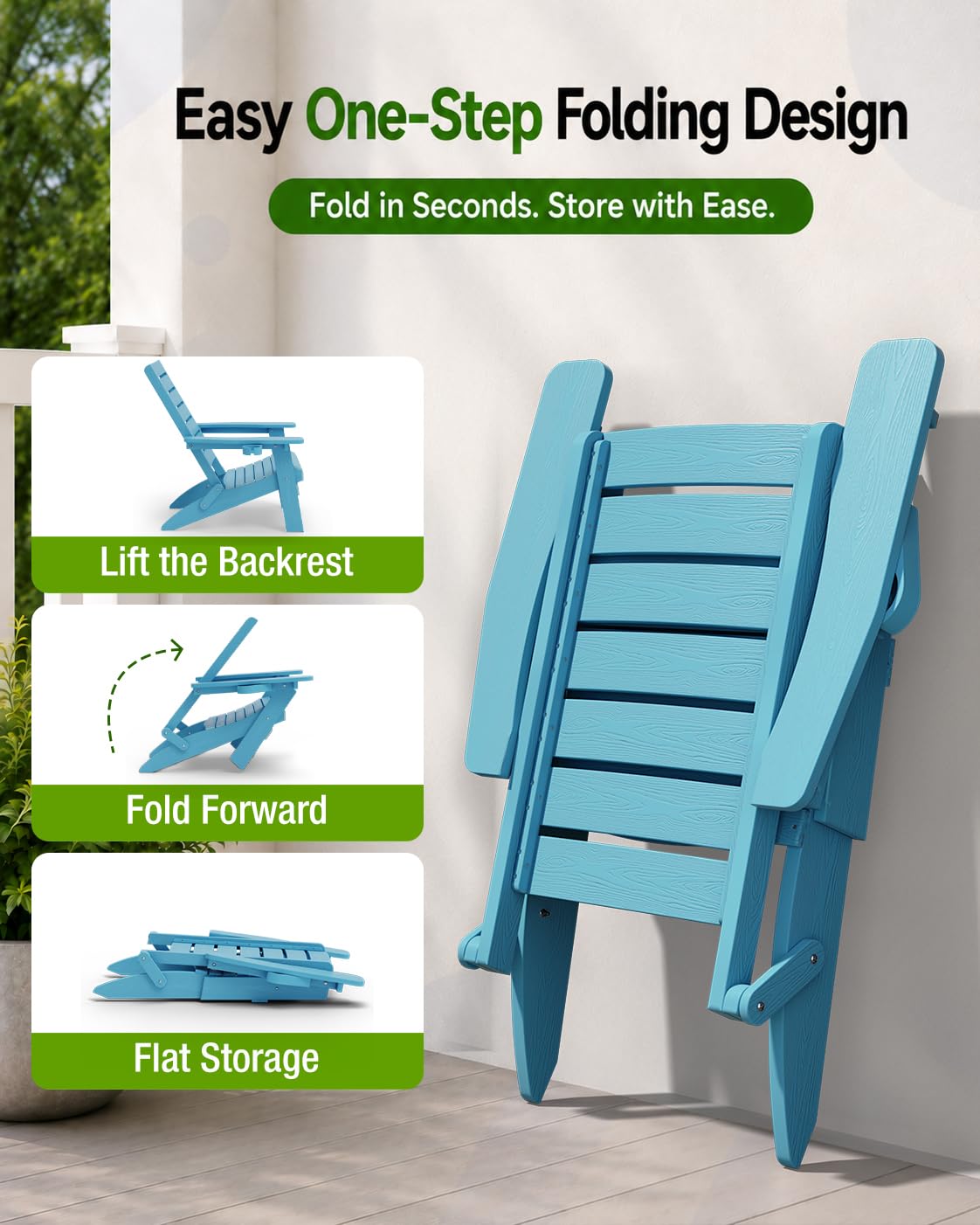 Blue Adirondack Chair Set of 2 M940