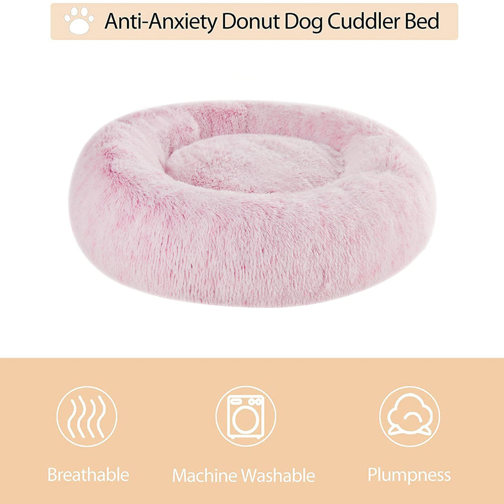 Pink Round Calming Dog Bed L85730