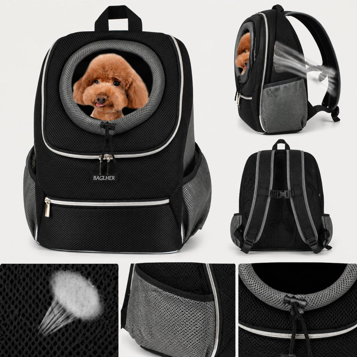 Black Dog Carrier Backpack V391