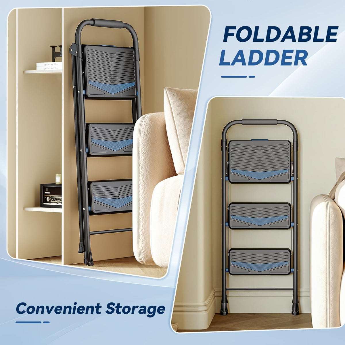 Lightweight Folding 3 Step Stool L924