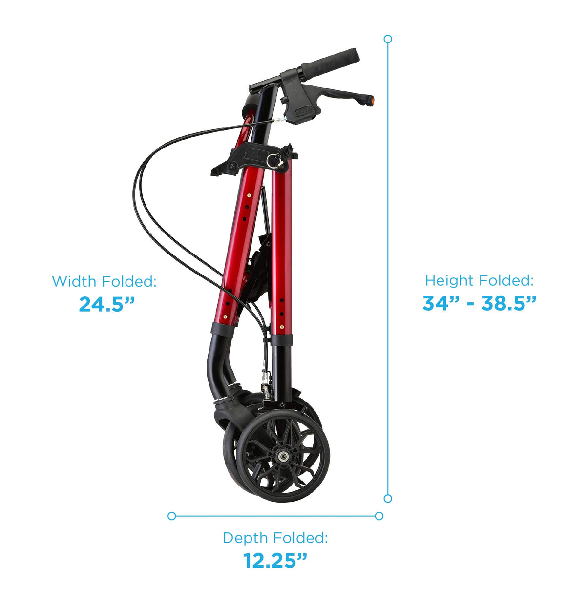 Red 8" Wheel Rollator Walker with Padded Seat M241840