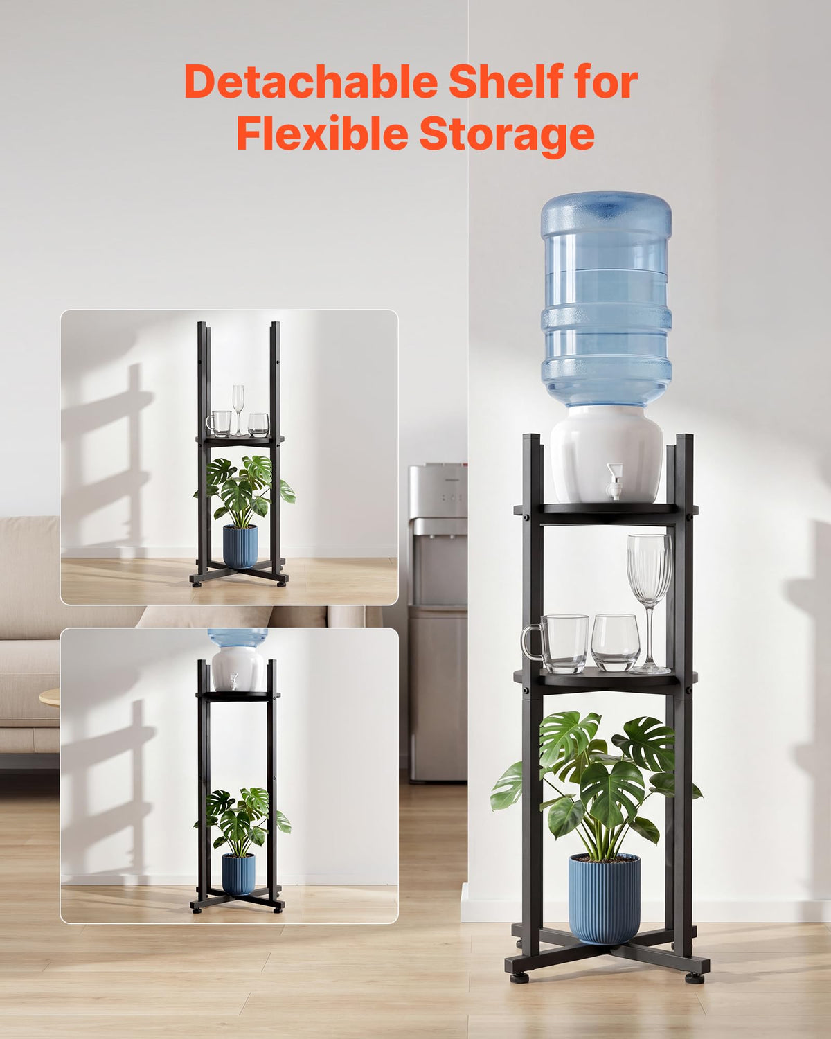5 Gallon Heavy Duty Water Jug Stand with Storage Shelf C72155