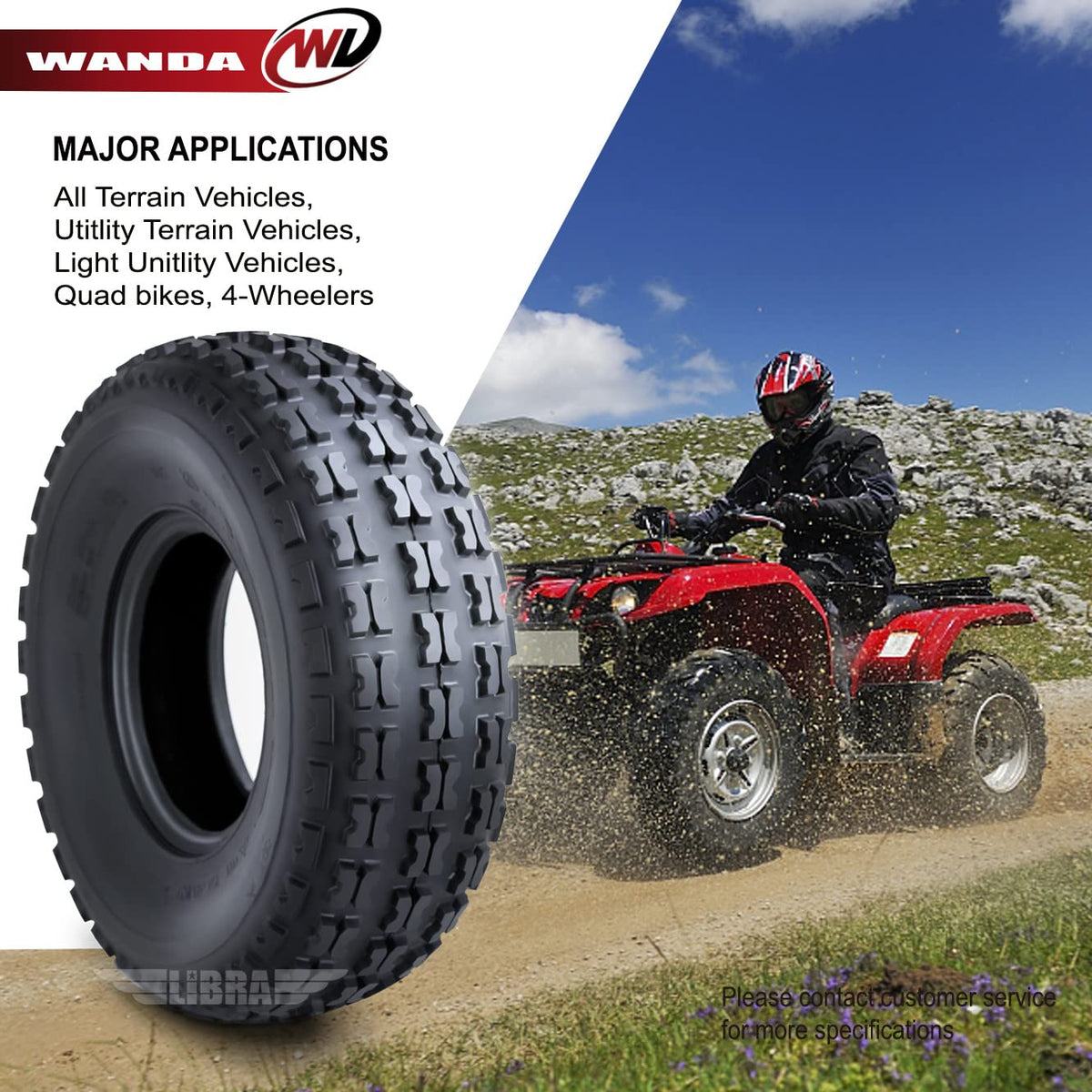 Set of 4 Sport ATV Tires 19x7-8 Q8053