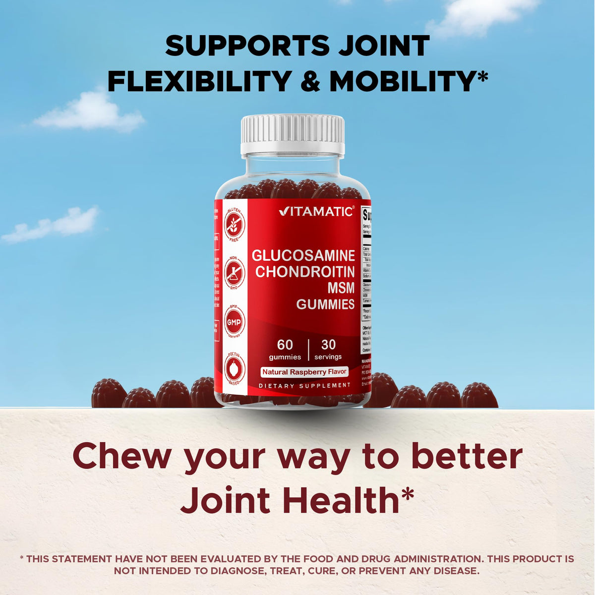Glucosamine Chondroitin with MSM & Vitamin E 60 Gummies Z396218