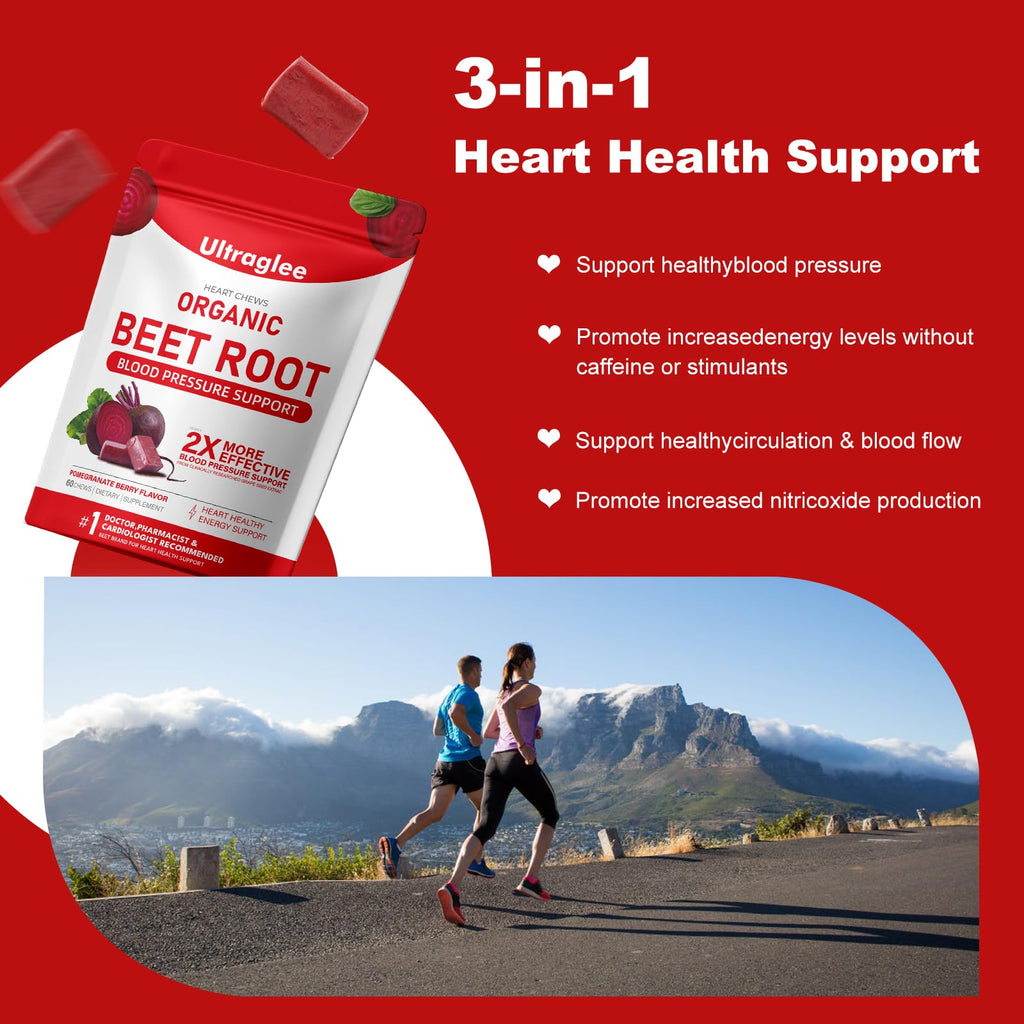 Beet Root Chewable Nitric Oxide Support Soft Chews 60 Pomegranate Berry Flavor H47173