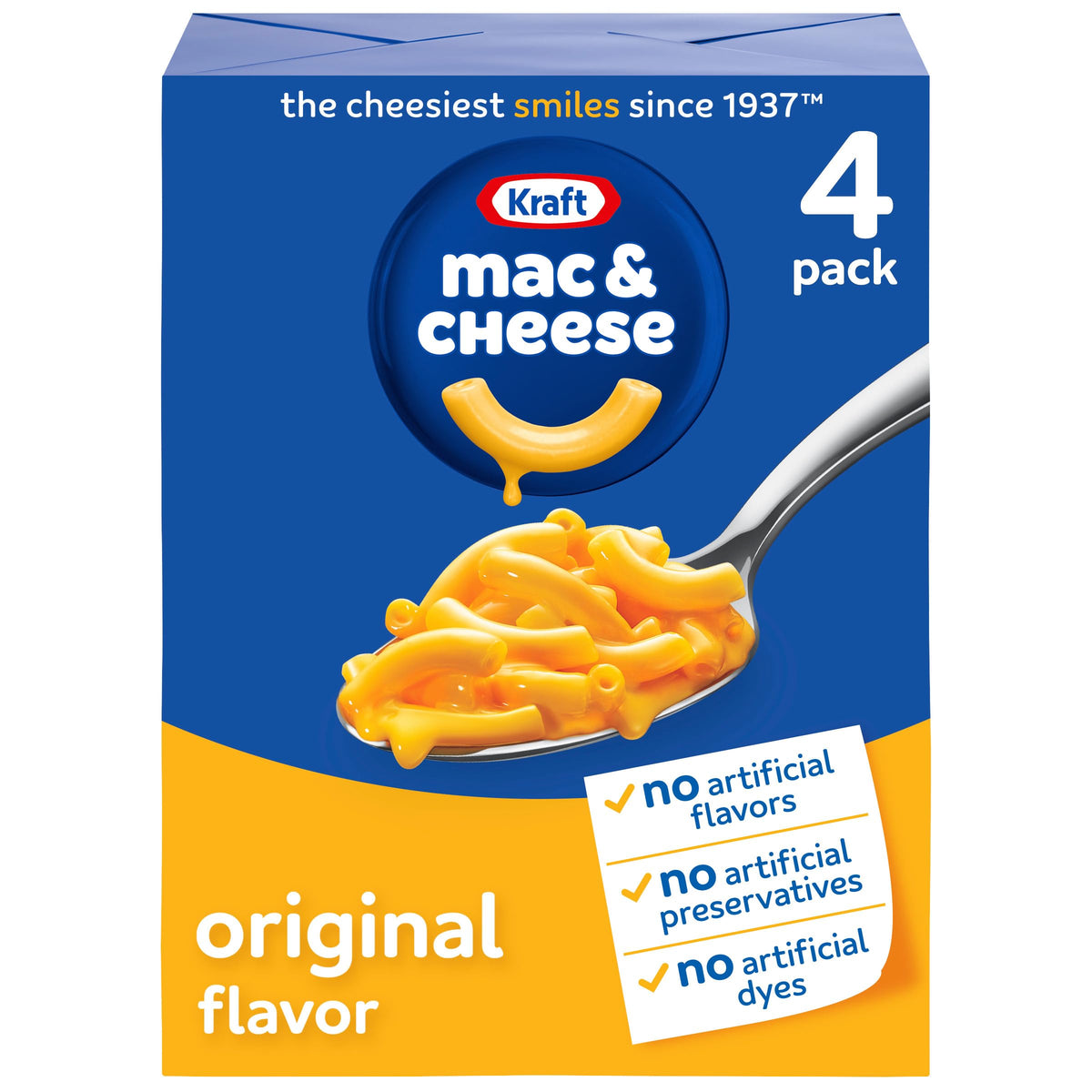 Kraft Mac and Cheese, 4 Boxes, Original Flavor, 7.25 oz O616