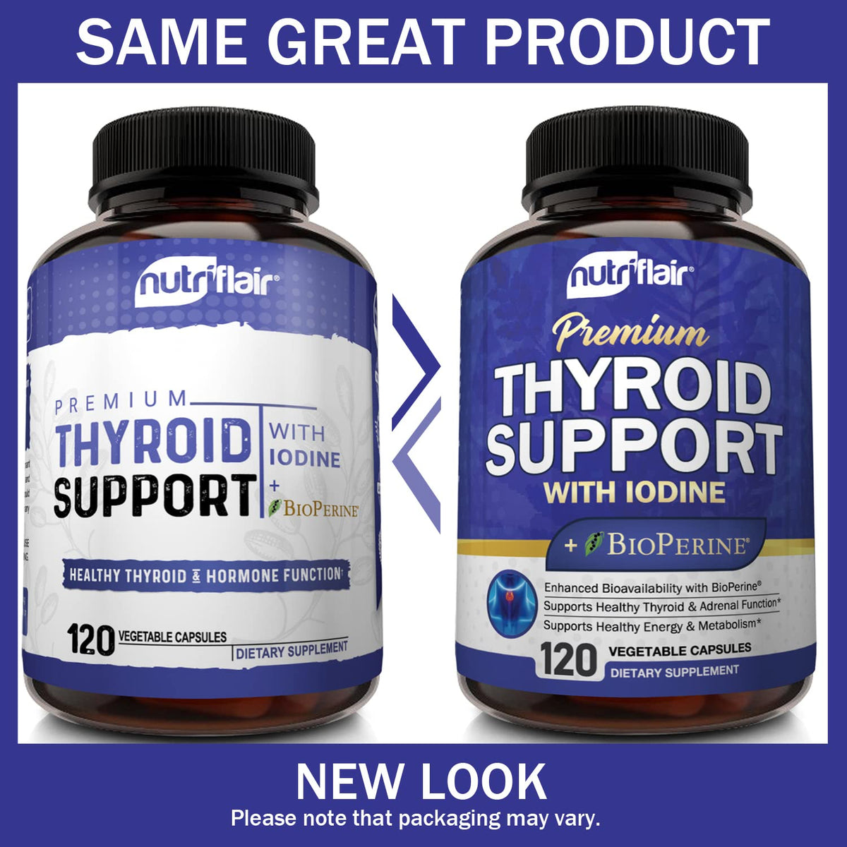 Thyroid Support Complex with Iodine, B12 & Ashwagandha, 120 Caps L12824