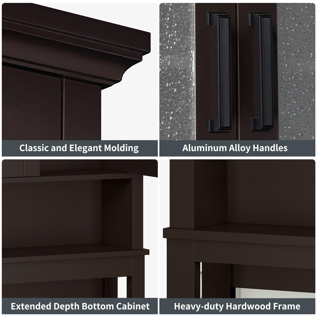 Over Toilet Storage Cabinet with Glass Doors and Adjustable Shelf M37783
