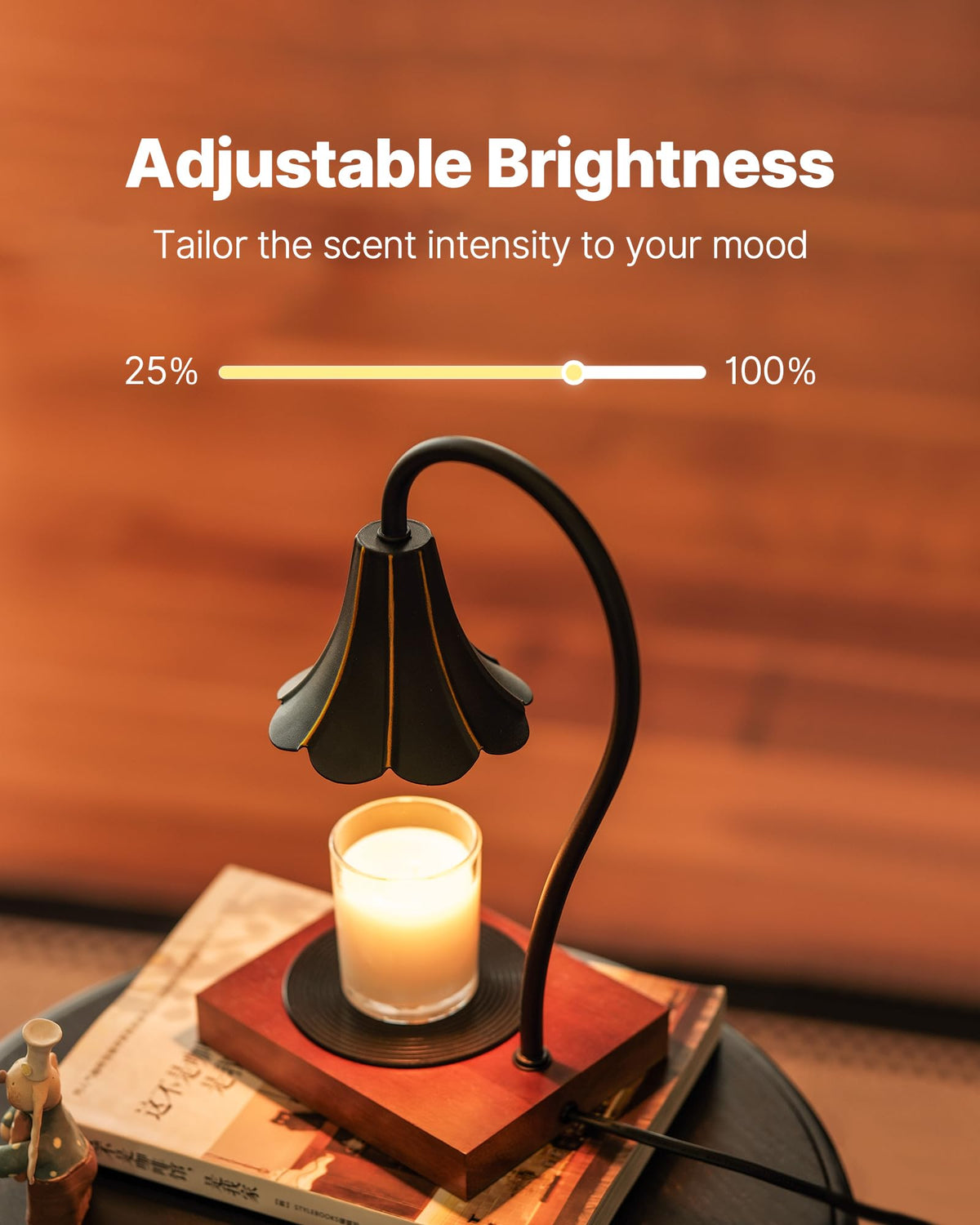 Black Candle Warmer Lamp with Timer & Stepless Dimmable R673884