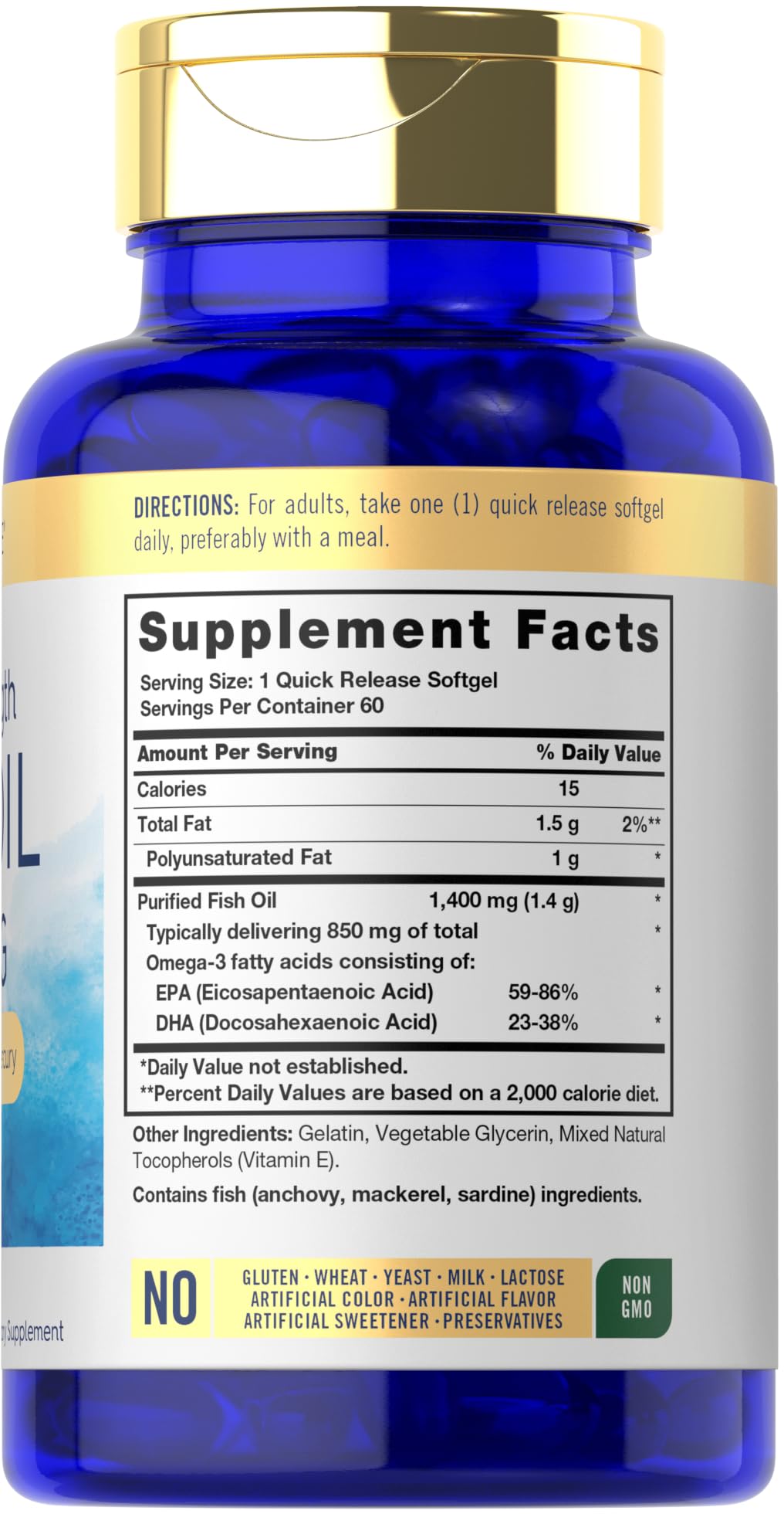 Omega 3 Fish Oil 1400 mg 60 Softgels V115