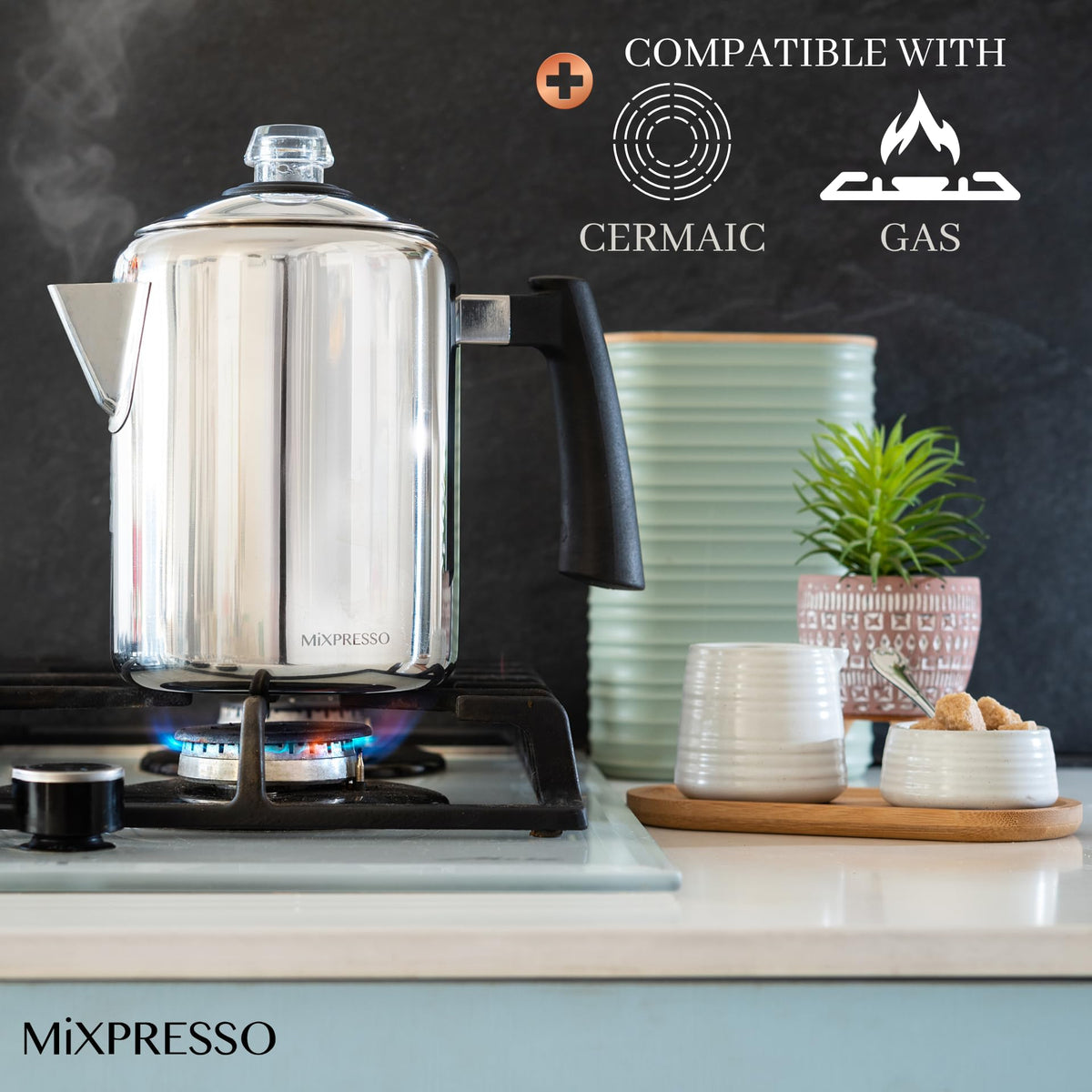 5-8 Cup Stainless Steel Stovetop Coffee Percolator G6147