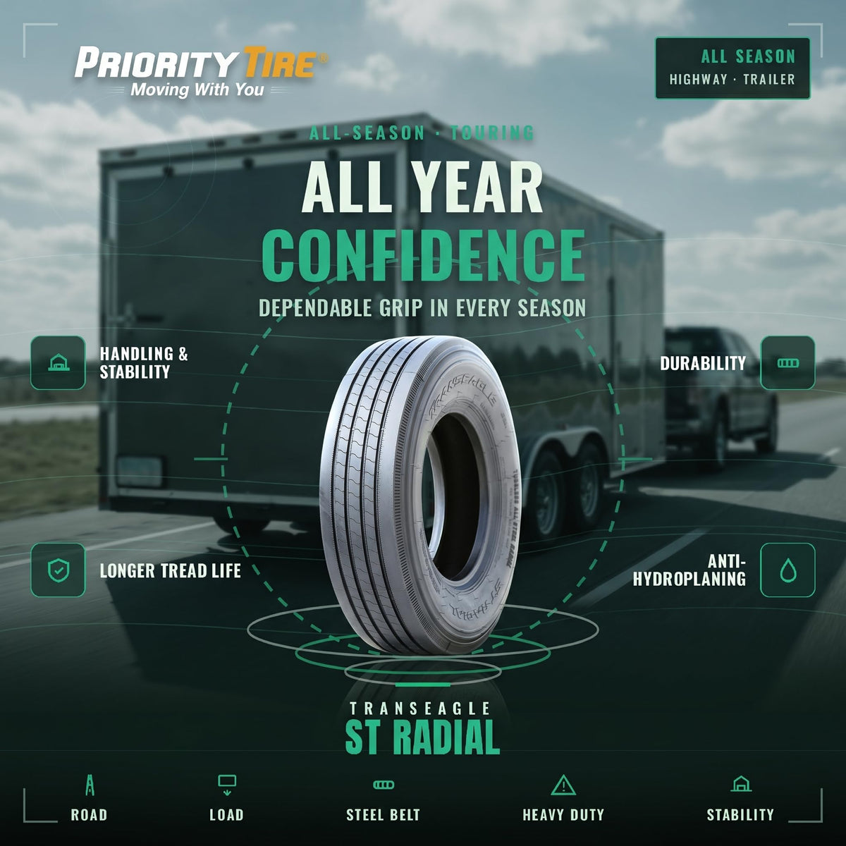 All Season 14 Ply All Steel Tire H319544