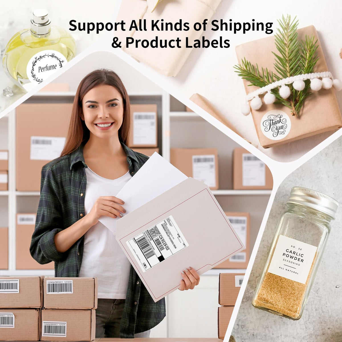 Bluetooth Thermal Shipping Label Printer, 4X6 Inkless Wireless Label Printer C479