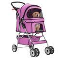 4-Wheel Foldable Pet Stroller Pink M7252