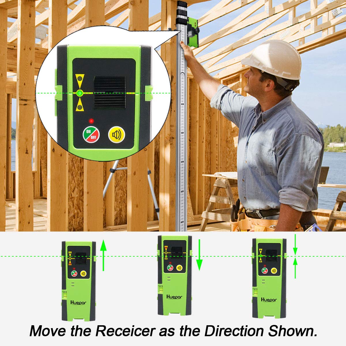 Laser Detector Green Red Beams 200Ft G667448