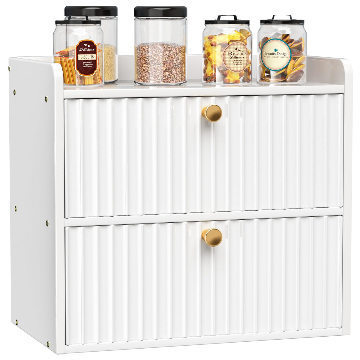 White Double Layer Bamboo Bread Box Z571