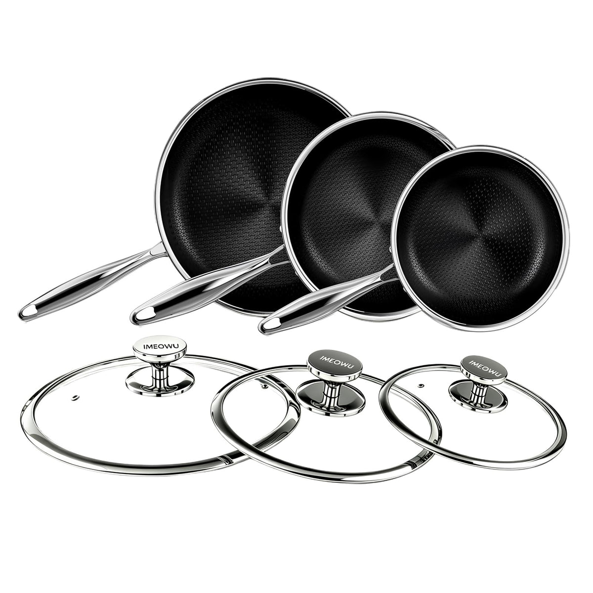 Titanium Ceramic Nonstick Frying Pan Set J990