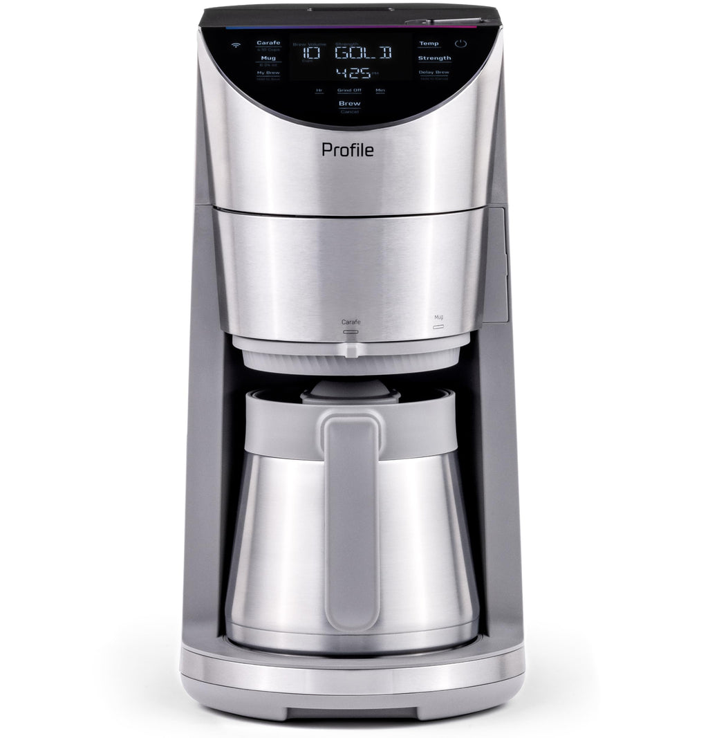 Smart Grind & Brew Coffee Maker with 90oz Water Reservoir, 10 Cup Thermal Carafe, Stainless Steel O800389