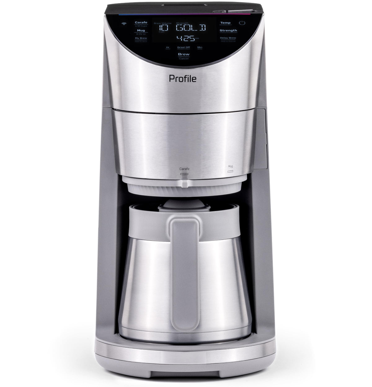 Smart Grind & Brew Coffee Maker with 90oz Water Reservoir, 10 Cup Thermal Carafe, Stainless Steel O800389