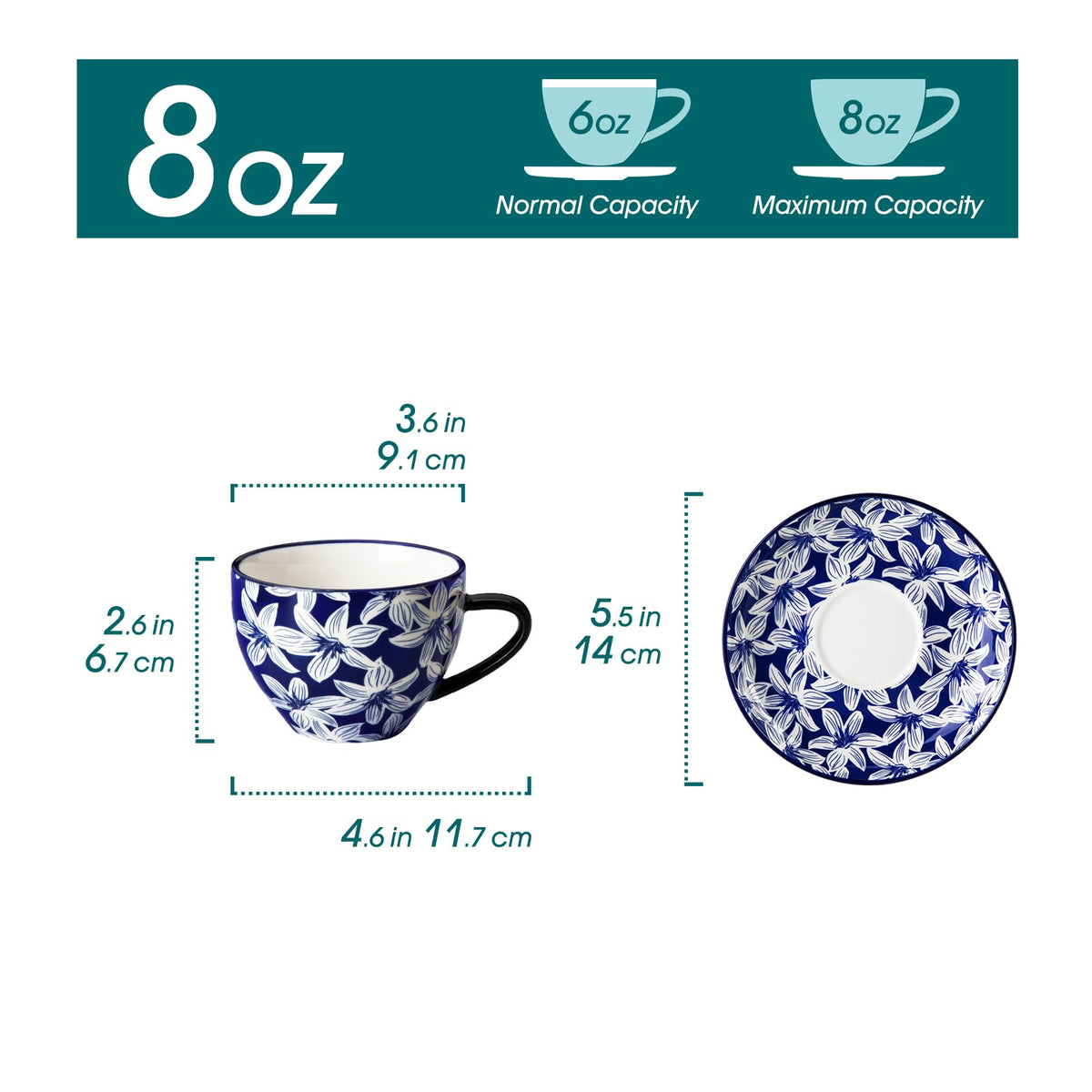 12-Piece Porcelain Pasta Bowls and Espresso Cups Set U393216