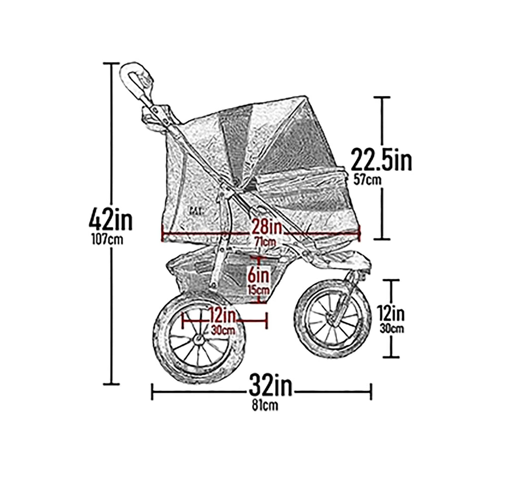 Pink Pet Stroller with Gel-Filled Tires N880953