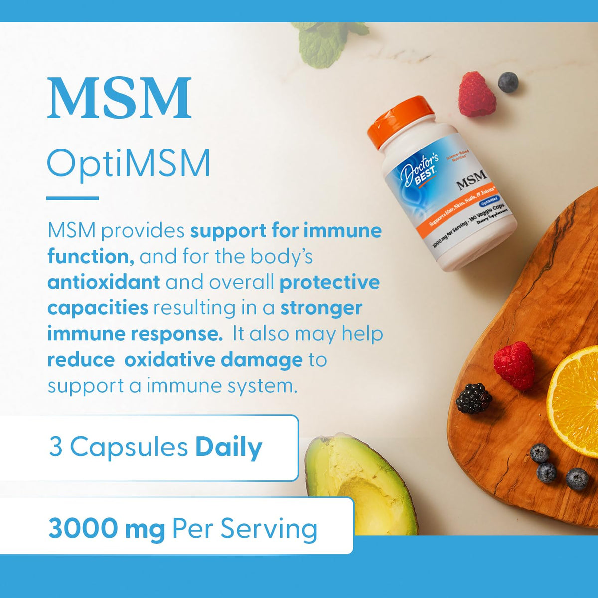 MSM Supplement Capsules 180 Caps I57219