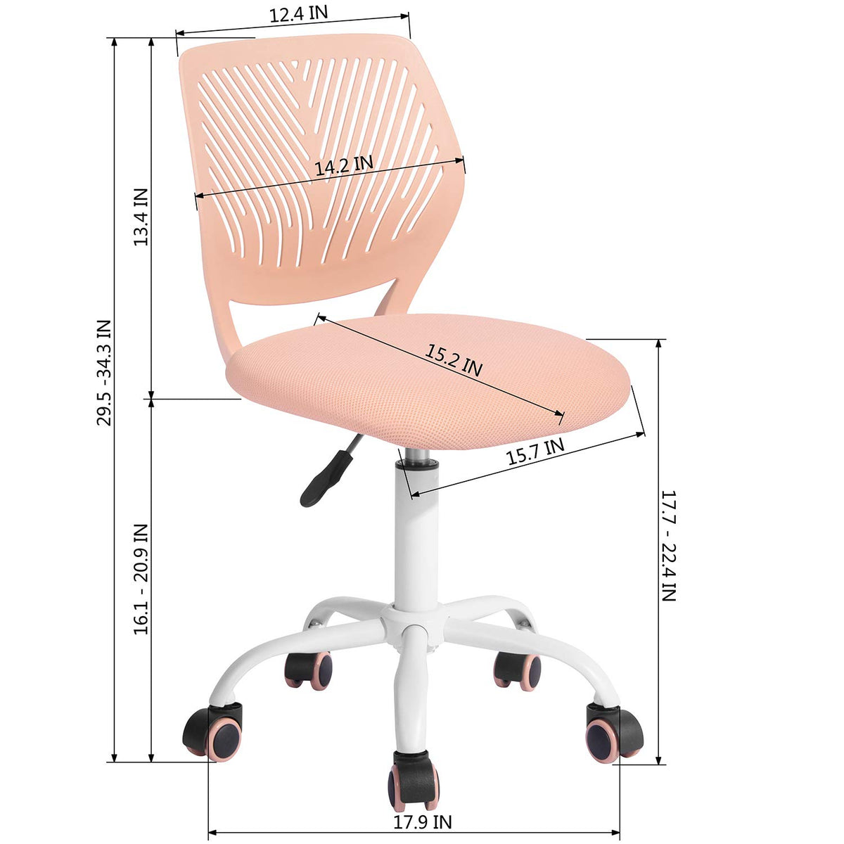 Orange Mesh Height Adjustable Swivel Desk Chair O373
