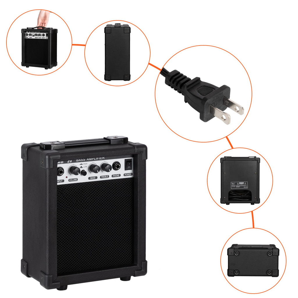 Electric Bass Guitar 4 String Kit Black K51158