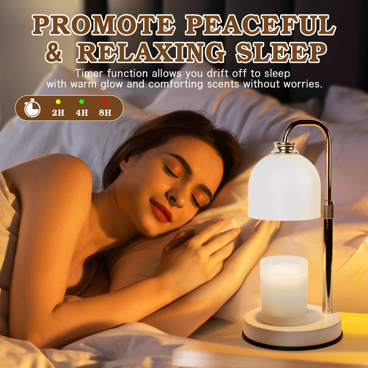 Candle Warmer Lamp with Timer Dimmable White J251