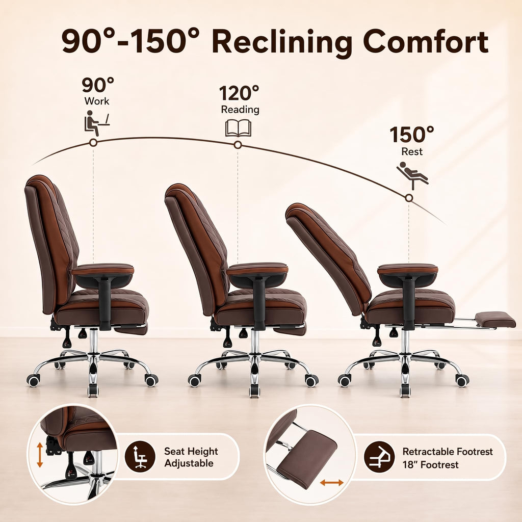 Big and Tall High Back Executive Office Chair with Foot Rest I794867