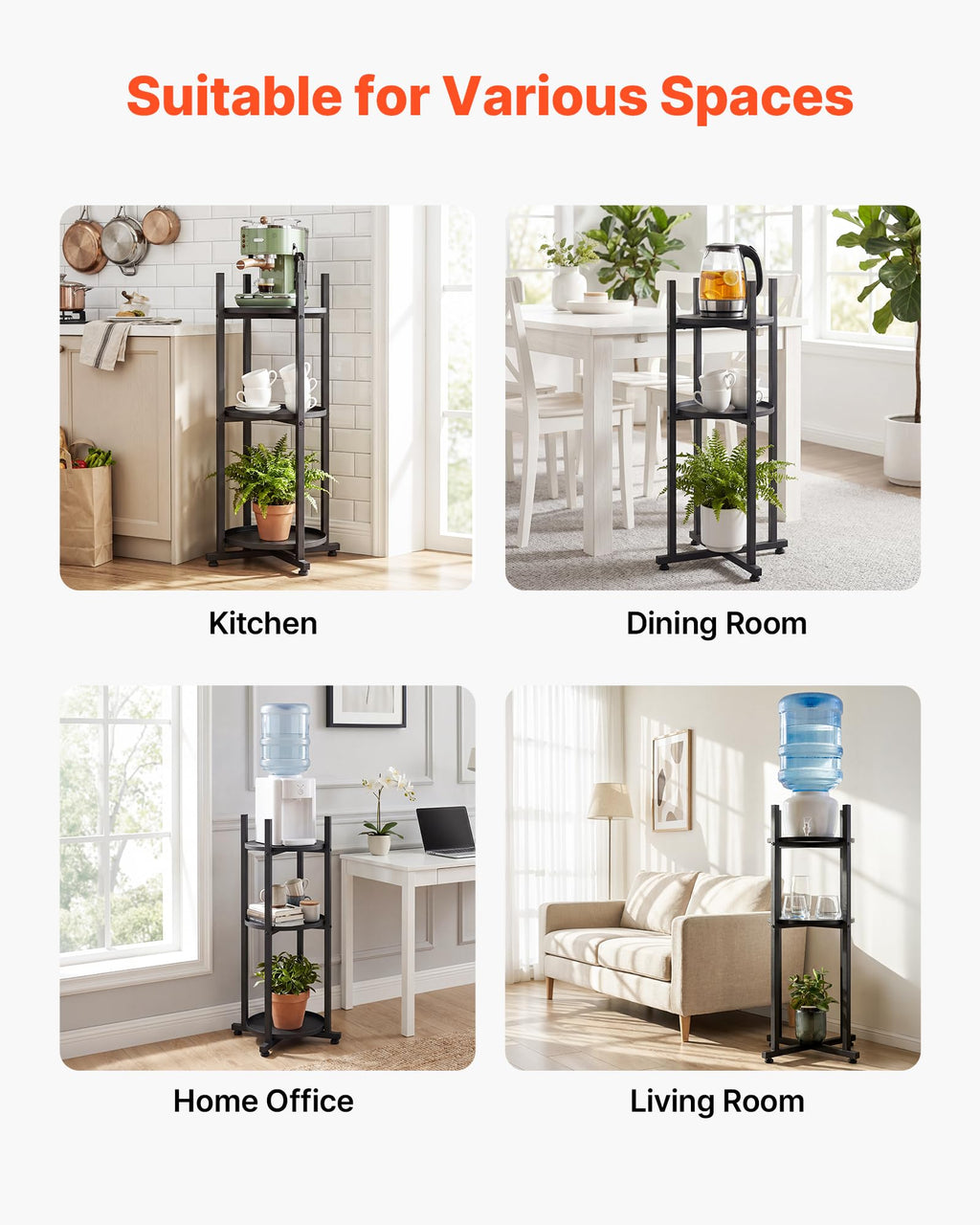 5 Gallon Heavy Duty Water Jug Stand with Storage Shelf C72155