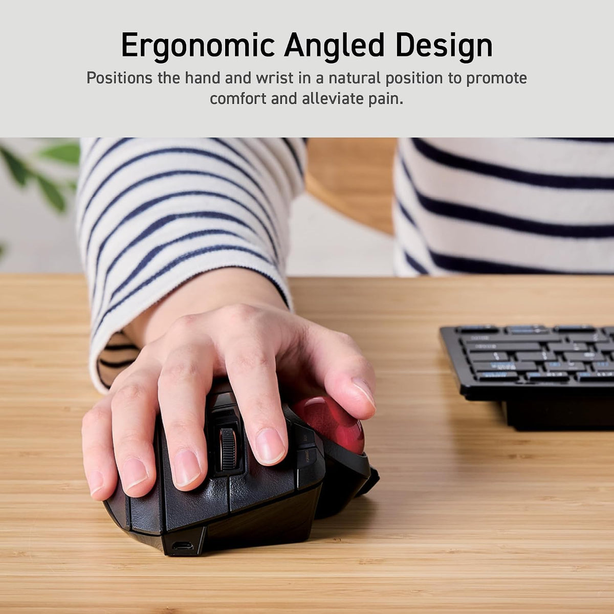 Wireless Ergonomic Thumb Control Trackball Mouse A33270