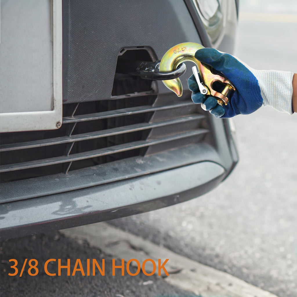 6 Pack 3/8 Inch G70 Forged Steel Clevis Slip Hook with Safety Latch J143640