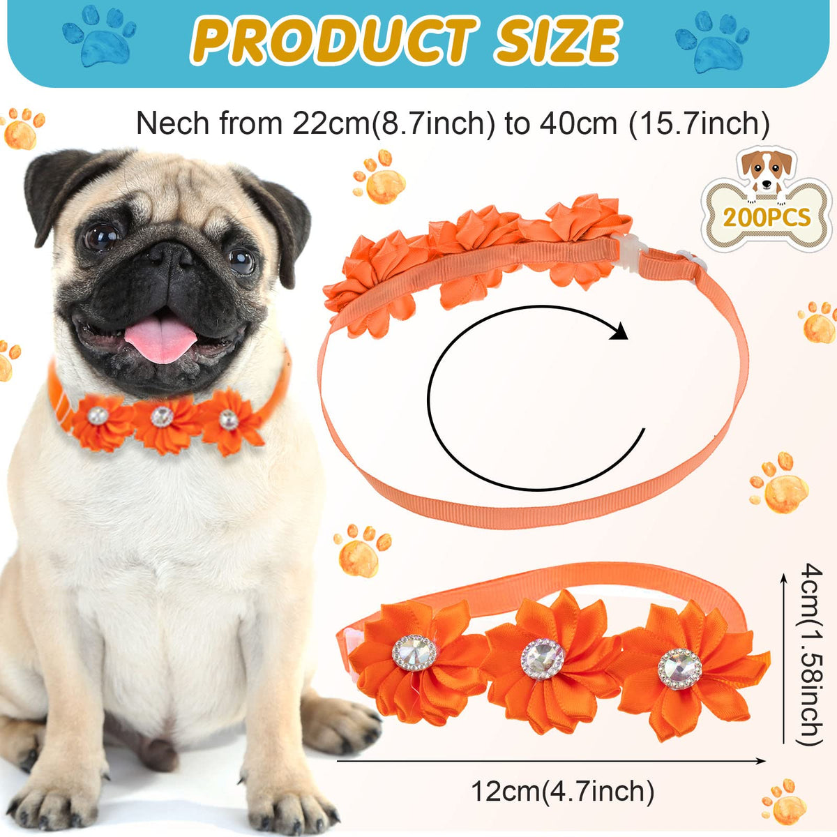 200 Pieces Adjustable Dog Bow Ties V920700