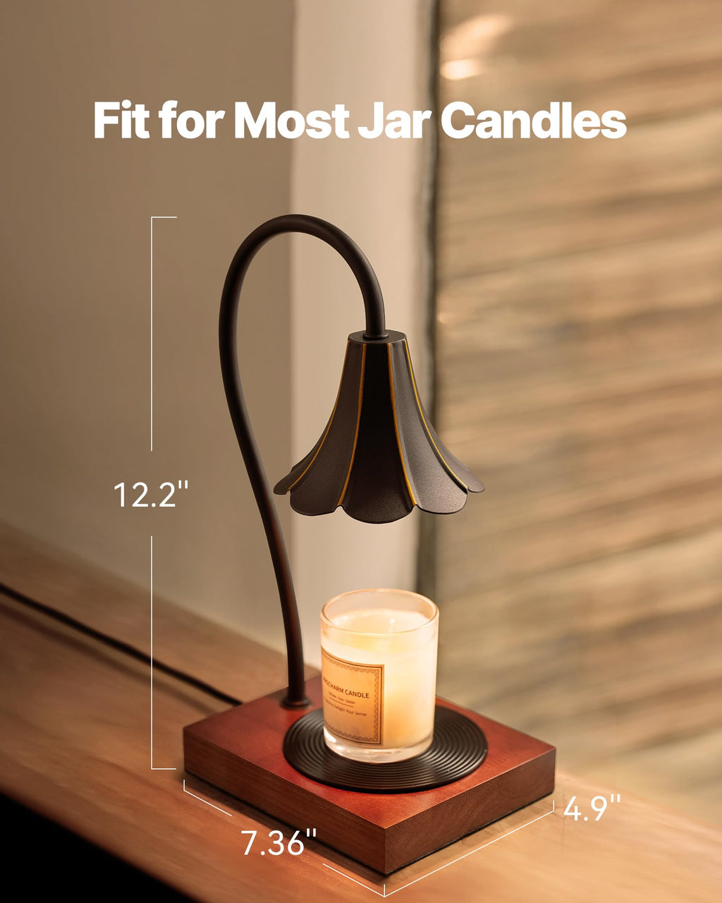 Black Candle Warmer Lamp with Timer & Stepless Dimmable R673884