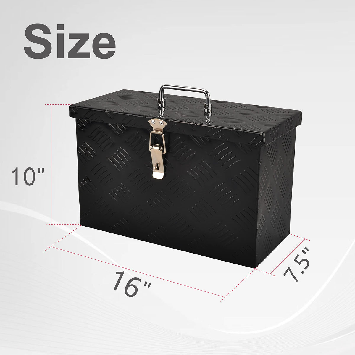 16 Inch Aluminum Truck Bed Tool Box Black U770311