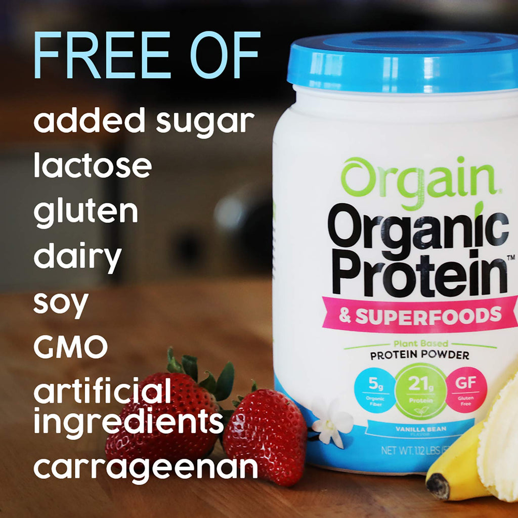 Organic Vegan Protein Powder + Greens, Creamy Chocolate Fudge, Vanilla Bean A5058