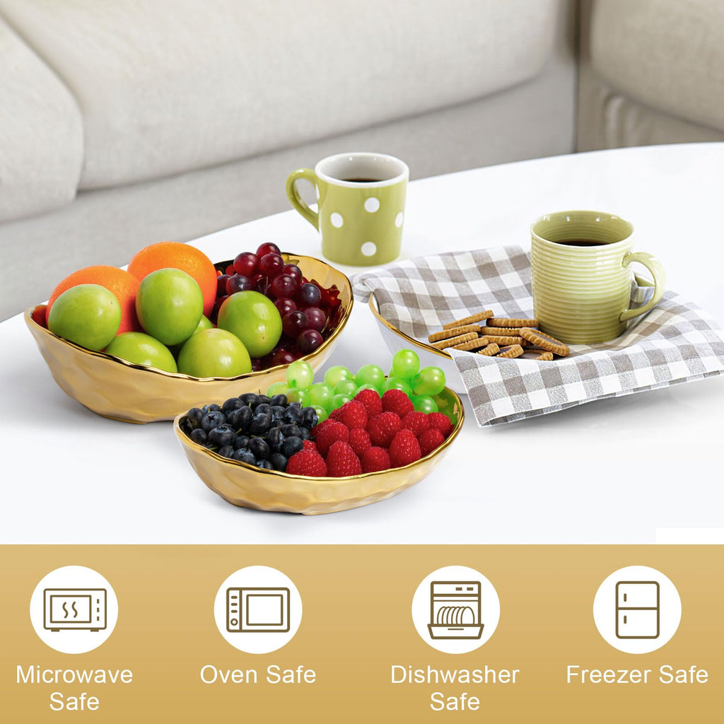 3 Tier Ceramic Fruit Bowl with Metal Stand A248801