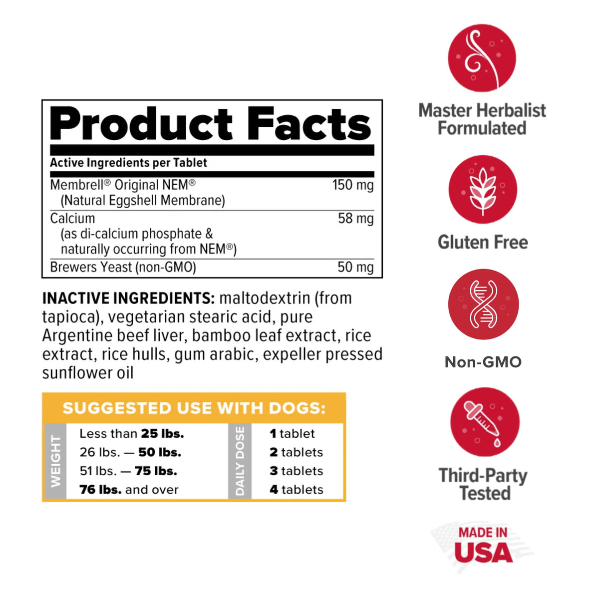 Joint Health Support for Dogs 60 Tablets W805