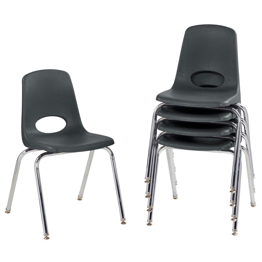 18" Black Stack Chair 5-Pack X68355